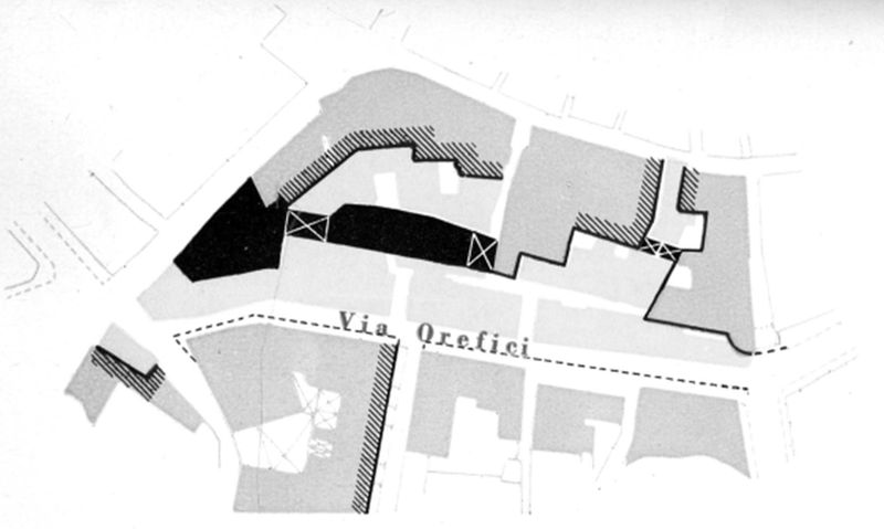 Esempi opere di risanamento centro storico: via degli Orefici (pianta)