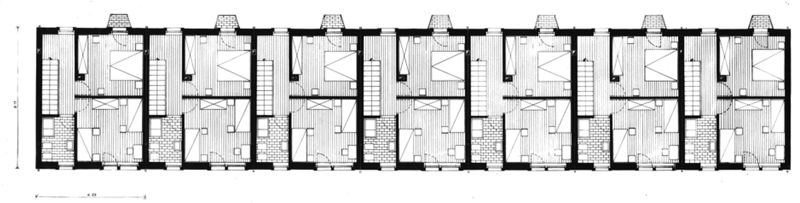 Edifici a schiera. Pianta piano terra