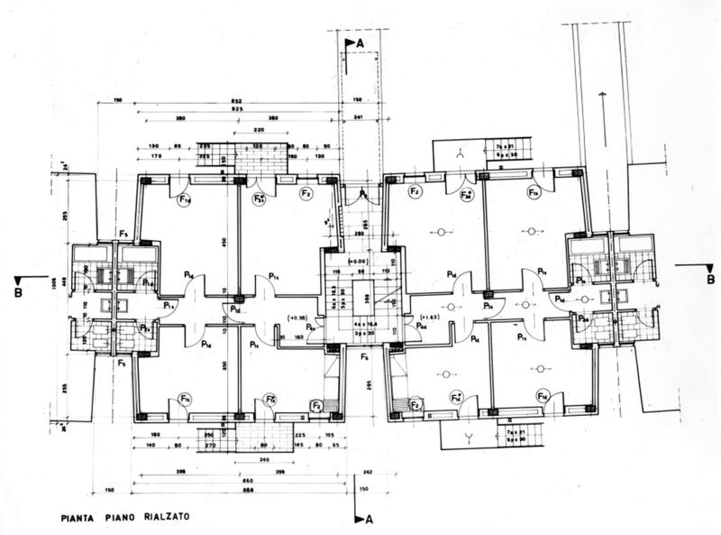 Edifici in linea. Pianta piano rialzato