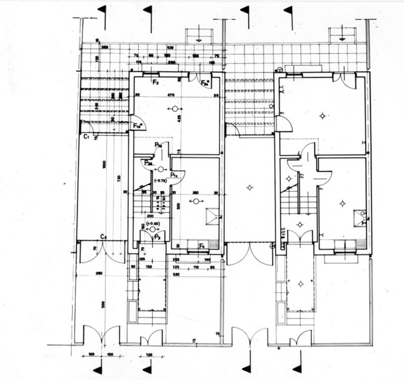 Edifici a schiera. Pianta piano terra