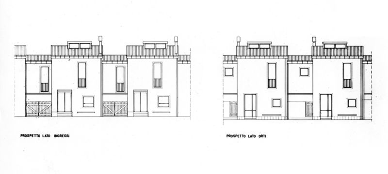 Edifici a schiera. Prospetti