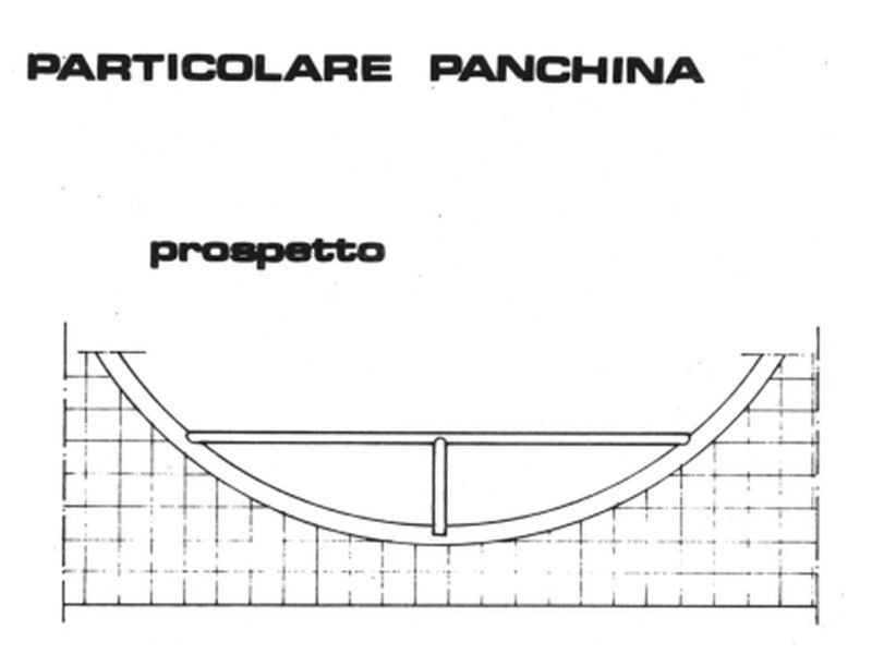 Particolari panchina, prospetto