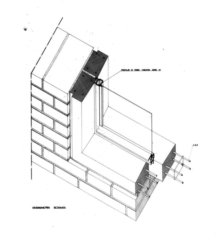 Dettagli costruttivi: imbotti, assonometria