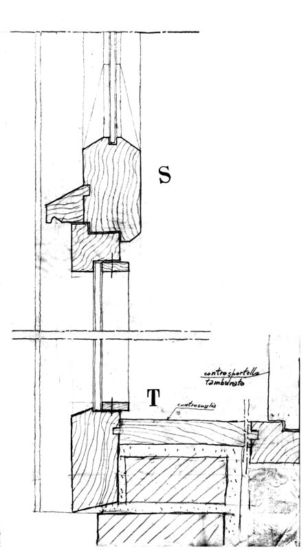Finestre d'angolo. Sezione nodi S-T
