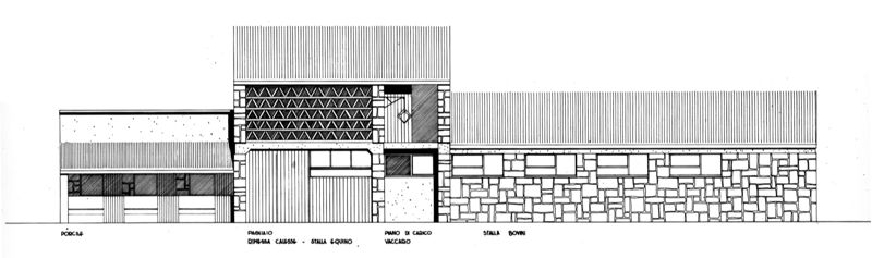 Abitazione e stalle. Prospetto