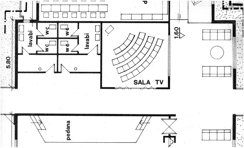 Pianta della spina centrale: sala tv