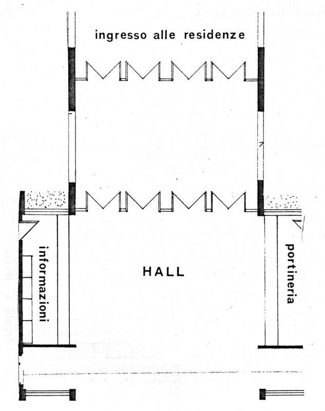 Pianta della spina centrale: atrio