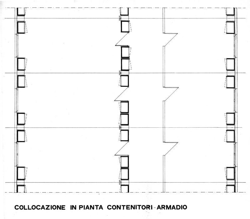 Contenitori armadio. Collocazione in pianta