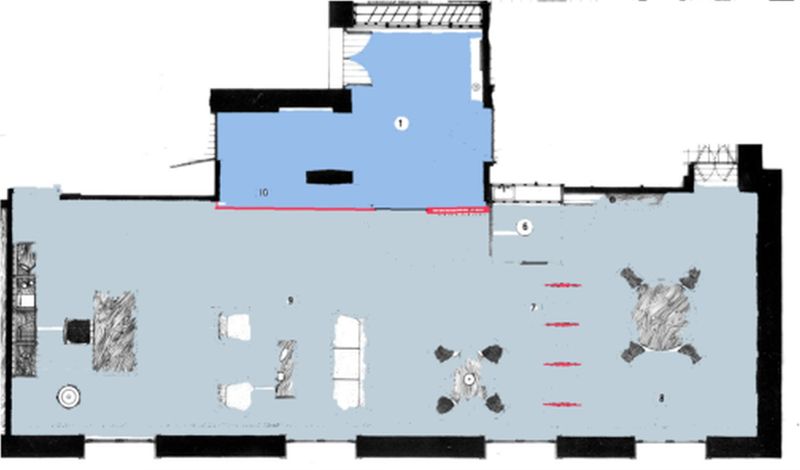 Flessibilità d'uso zona ingresso-soggiorno-pranzo: assetto con ingresso separato