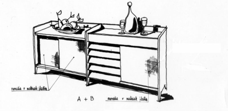 Stanza da pranzo. Mobile credenza