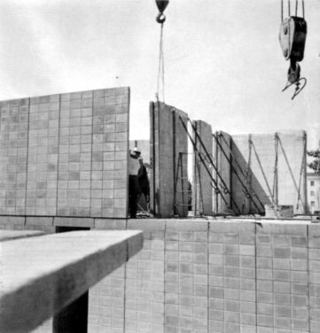 Vista cantiere. Piano di montaggio