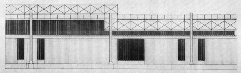 Progetto es. del settore E - Architettura. Stralcio. Prospetto