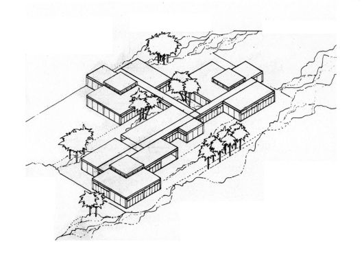 Primary school. Modello a nuclei. 15 aule. Assonometria