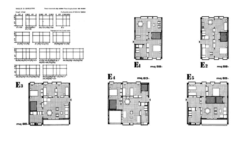 Alloggi tipo. E1-E5