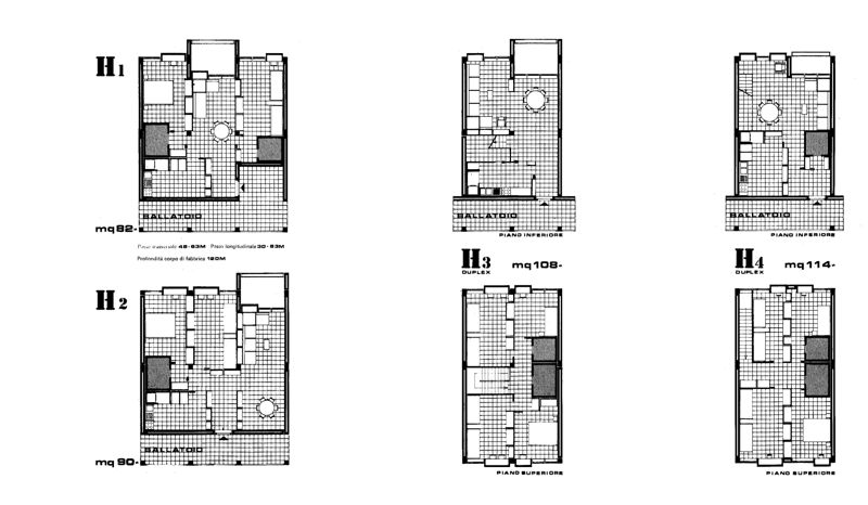 Alloggi tipo. H1-H4