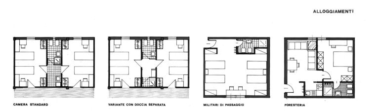 Studio di fattibilità. Studio zona logistica a livello funzionale. Pianta alloggiamenti