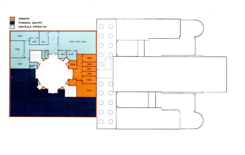 Studio di fattibilità. Studio distributivo funzionale delle zone operativa e logistica. Pianta piano terzo con destinazione d'uso