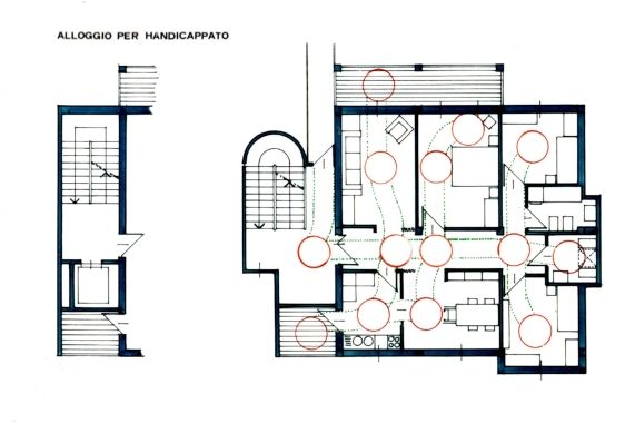 Studio di fattibilità. Studio zona alloggi familiari a livello funzionale e costruttivo. Edificio A, tipi di alloggio