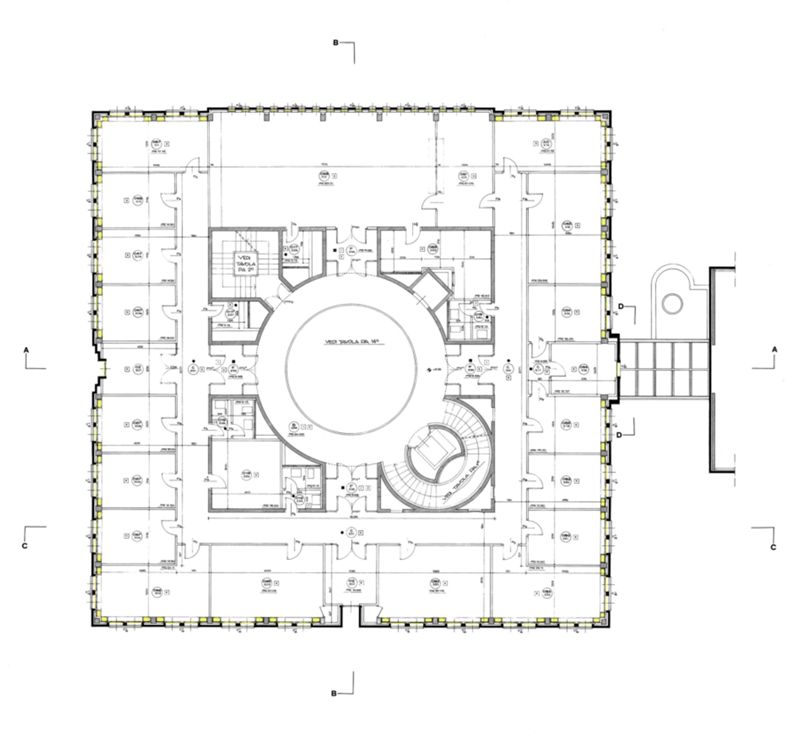 Progetto esecutivo zona operativa. Disegni per cicli di lavorazione. Pianta ciclo posa serramenti