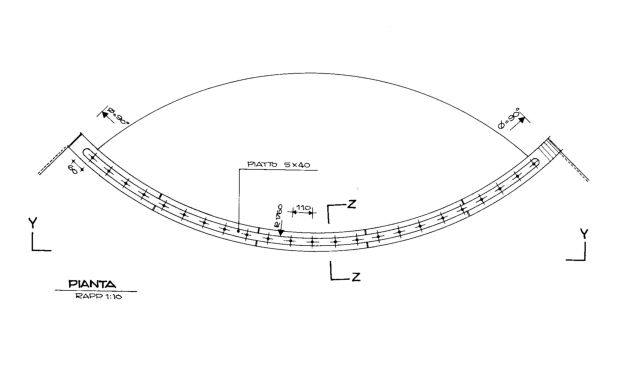 Progetto esecutivo zona operativa. Scala principale, dettagli costruttivi ringhiera